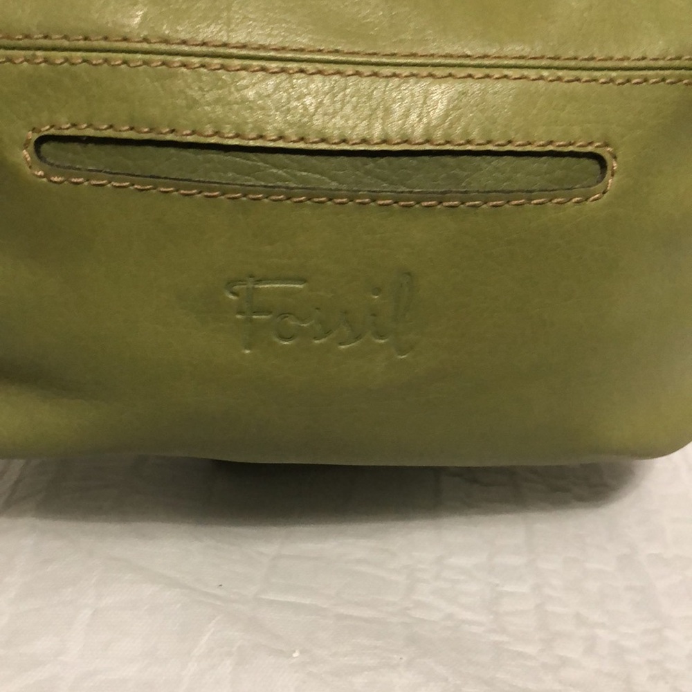 **MINT** Fossil Olive Green Leather Shoulder Bag - Picture 7 of 12